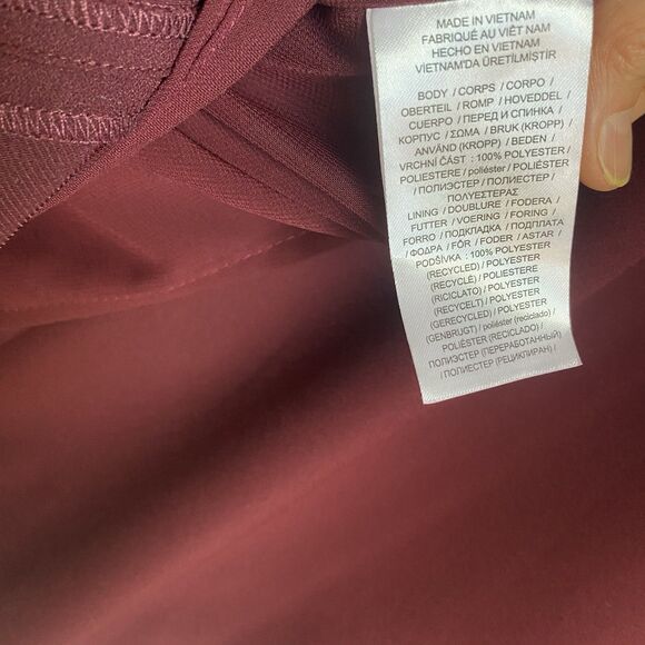 Ralph Lauren Black Label Cape Mini Dress 20W Burgundy Glam Evening Wear Party - Picture 9 of 10